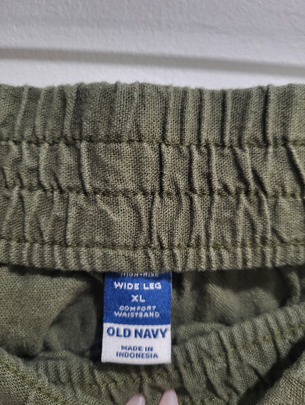 Old Navy Olive Green Wide Leg Pants XL High Rise Comfort Waistband - Picture 2 of 6